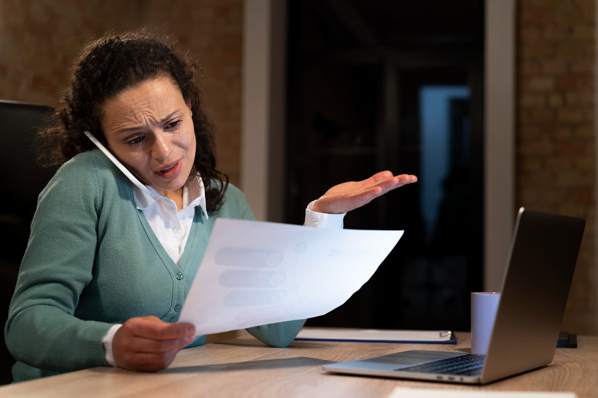 Person reviewing statement issues